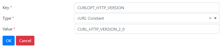 cURL options editing